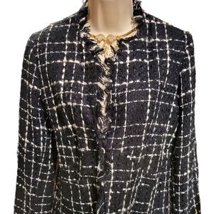 TESSUTI 6 Jacket Tweed Imitation Chanel Black and White
